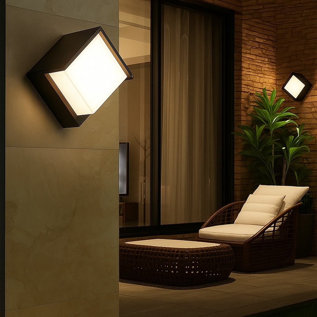 Luces de Pared LED para Exterior con Sensor de Movimiento | Negro