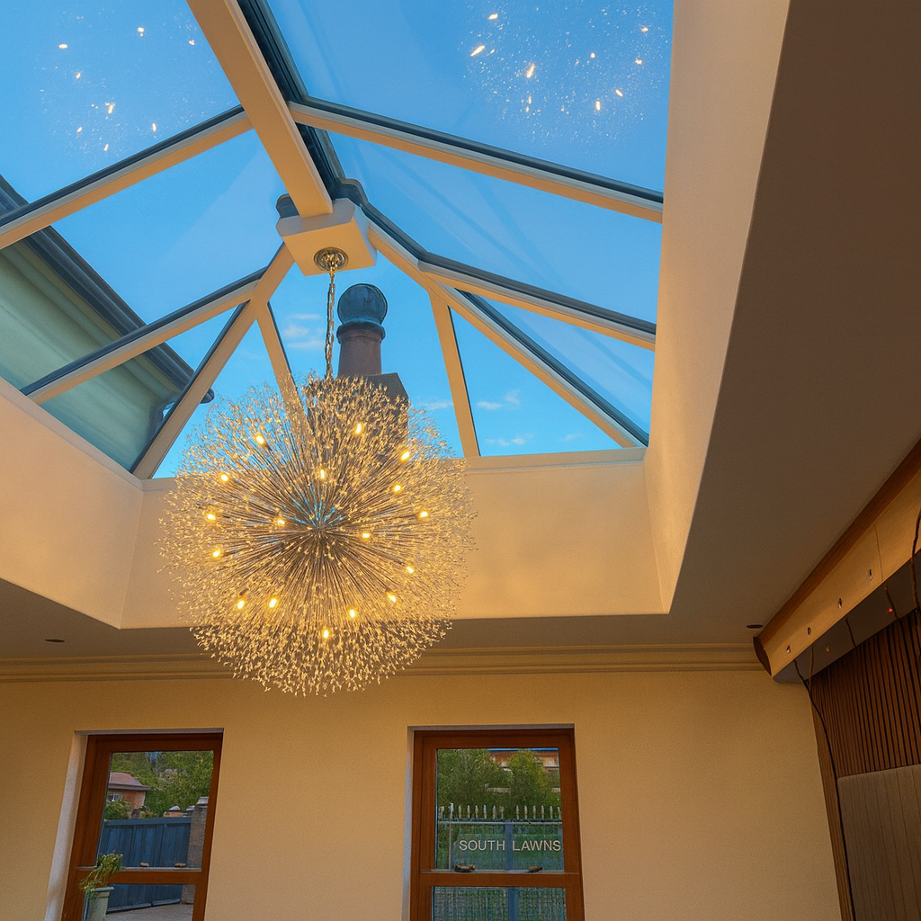 Lámpara de araña de lujo Sputnik con 20 luces | Tamaño extragrande