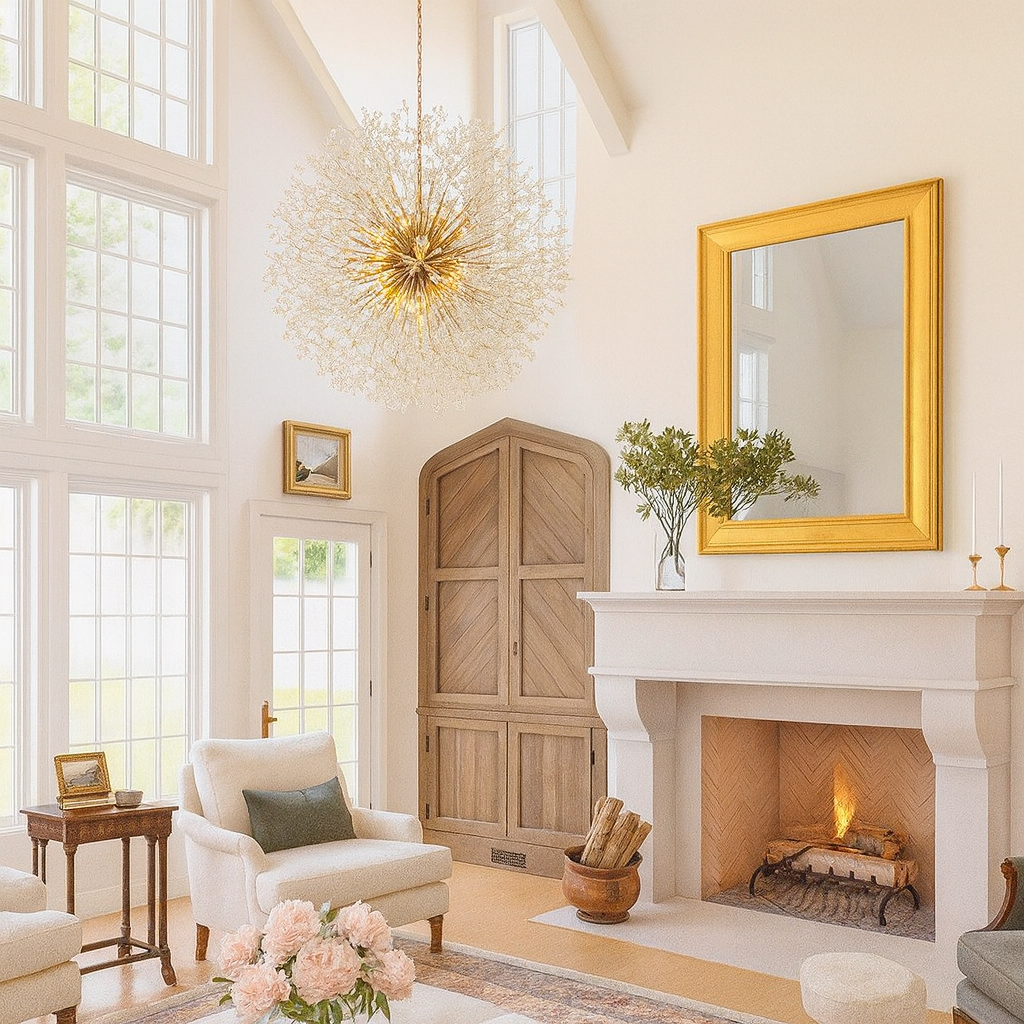 Lámpara de araña de lujo Sputnik con 20 luces | Tamaño extragrande