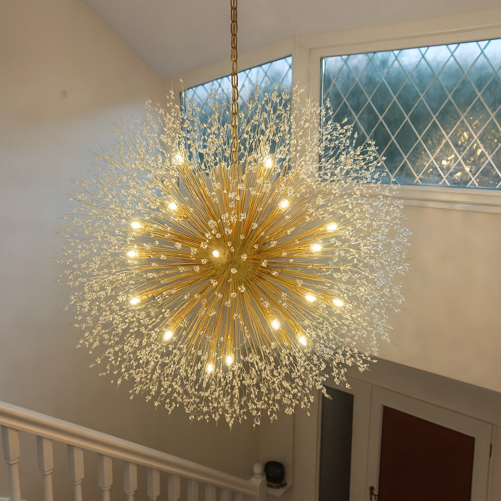 Lámpara de araña de lujo Sputnik con 20 luces | Tamaño extragrande