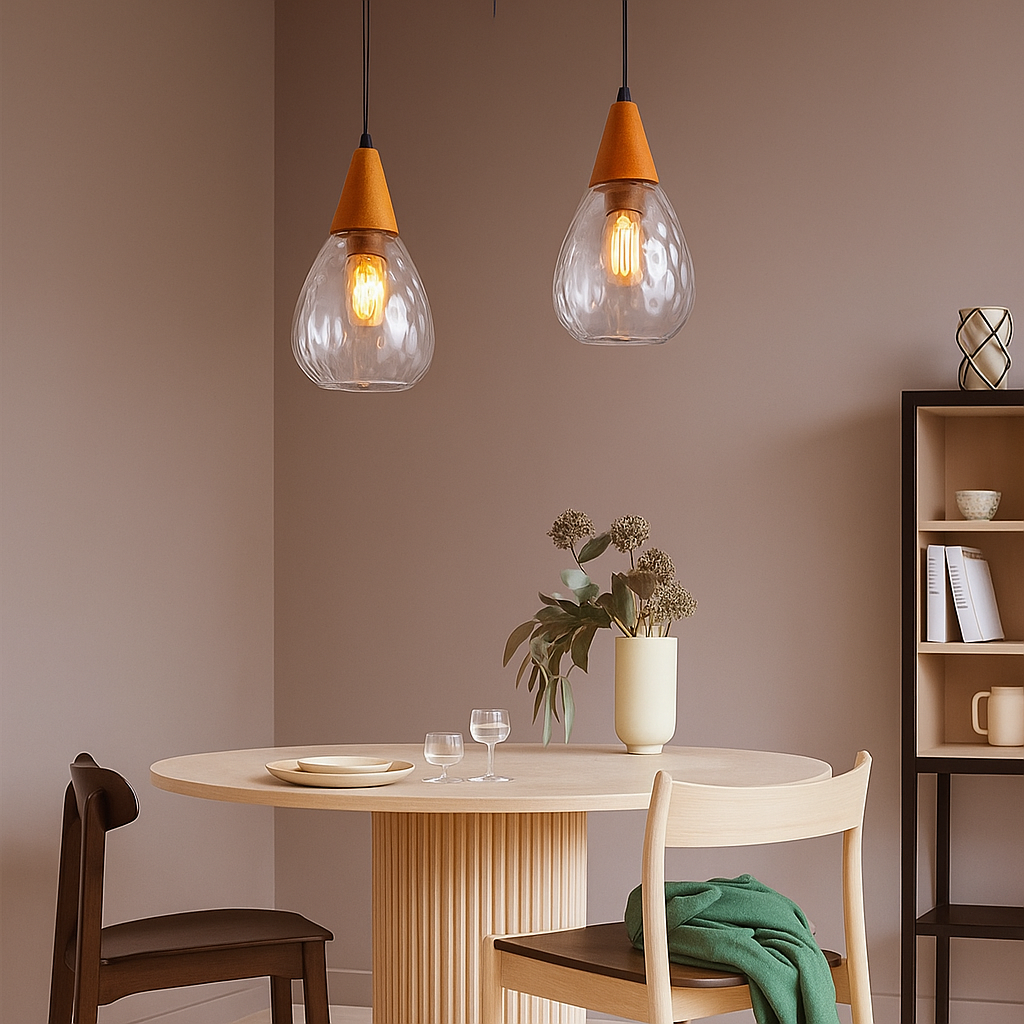 Lámpara Colgante LED Vintage en Forma de Gota | Vidrio