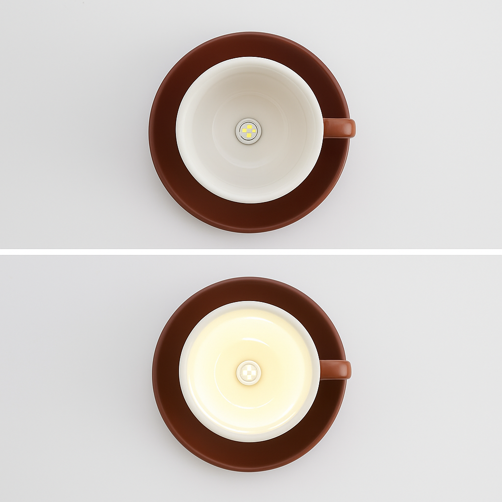 Lámpara de Techo de Cerámica con Diseño de Taza de Café Moderna | LED