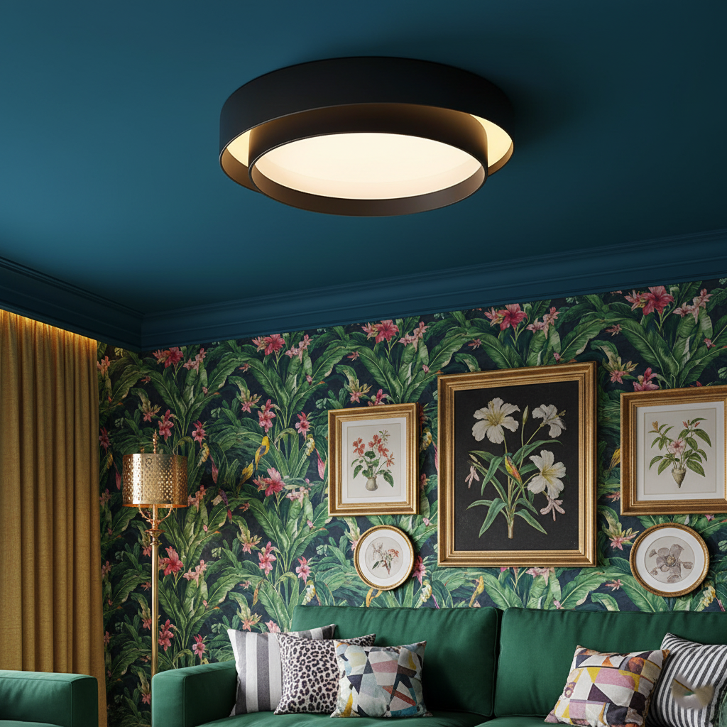 Lámpara de Techo Cilíndrica de Doble Aro Moderna para Sala de Estar | LED