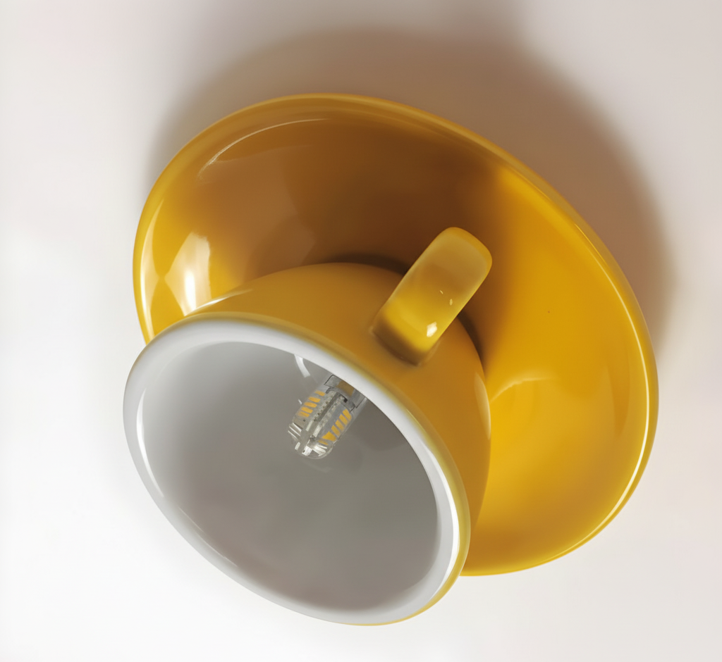 Lámpara de Techo de Cerámica con Diseño de Taza de Café Moderna | LED