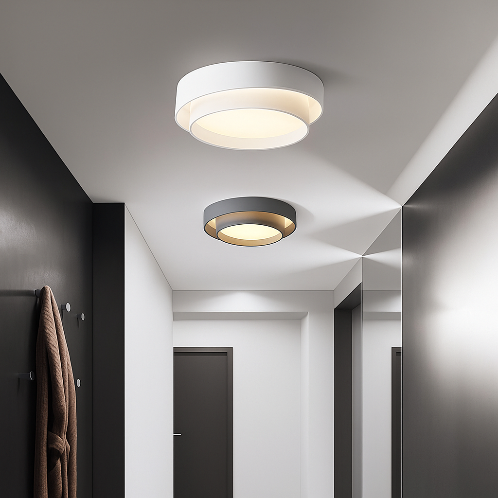 Lámpara de Techo Cilíndrica de Doble Aro Moderna para Sala de Estar | LED