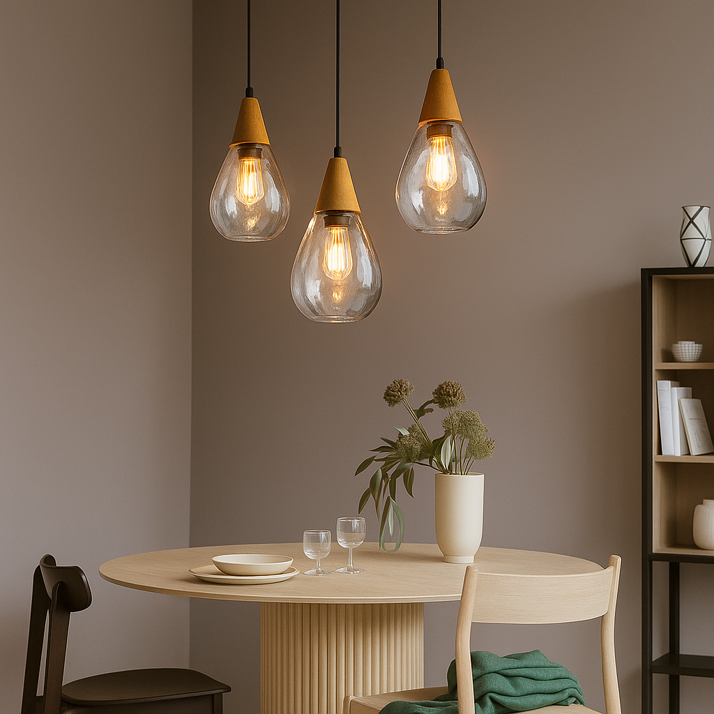 Lámpara Colgante LED Vintage en Forma de Gota | Vidrio